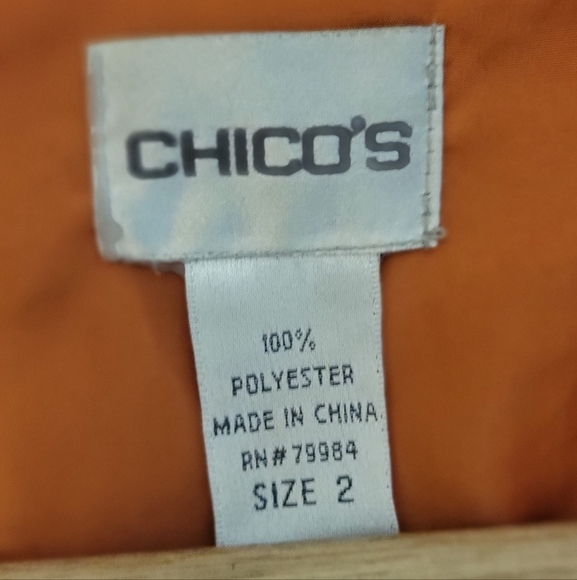 Chico's Orange Women's Rain Jacket Size 2 - Picture 4 of 6